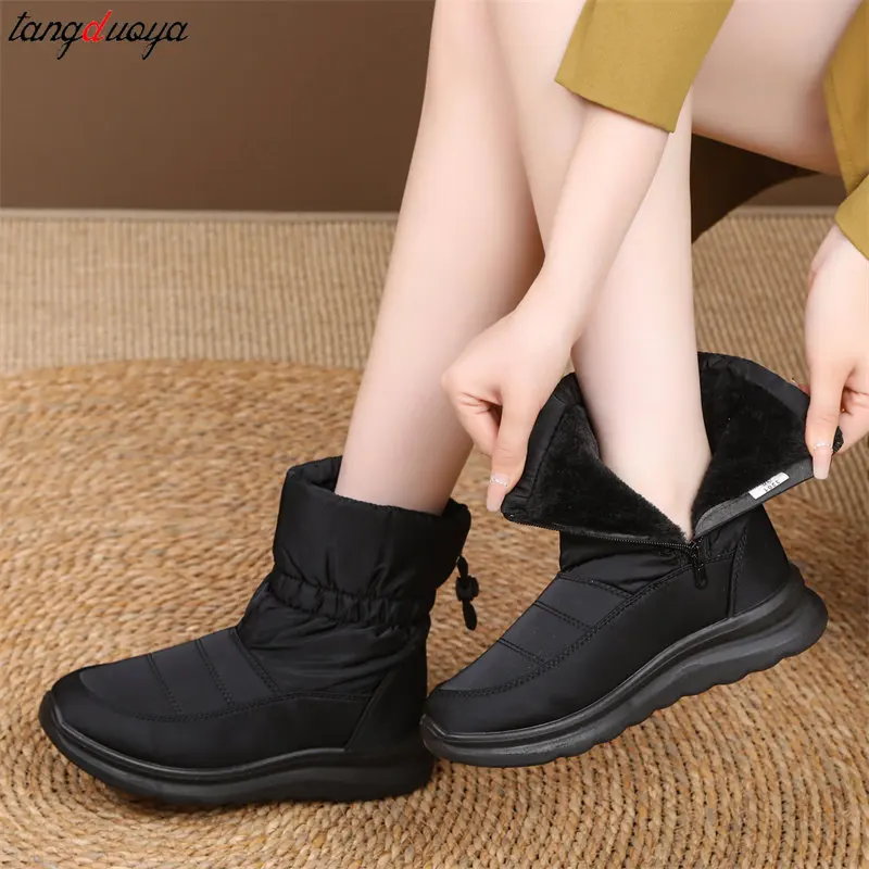 Женские Водонепроницаемые ботинки на хлопковой подкладке теплые плюшевые