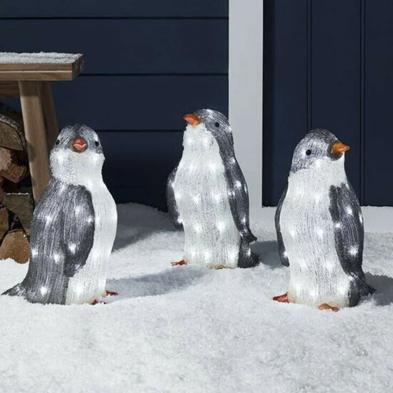 

New Light-Up Penguin Christmas Decoration Cute Penguin Acrylic LED Lamp Stake Garden Light New Year's Eve Party Xmas Yard Decor
