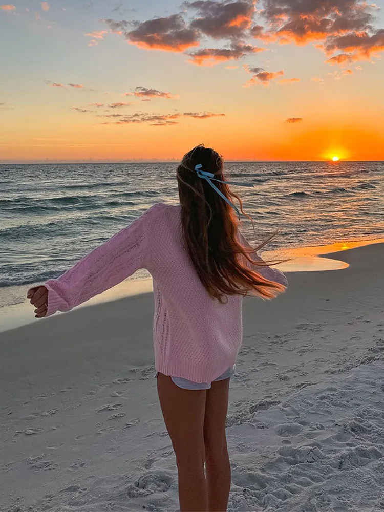 Женский свитер с вырезами пуловер длинным рукавом O Veck утепленные пушистые