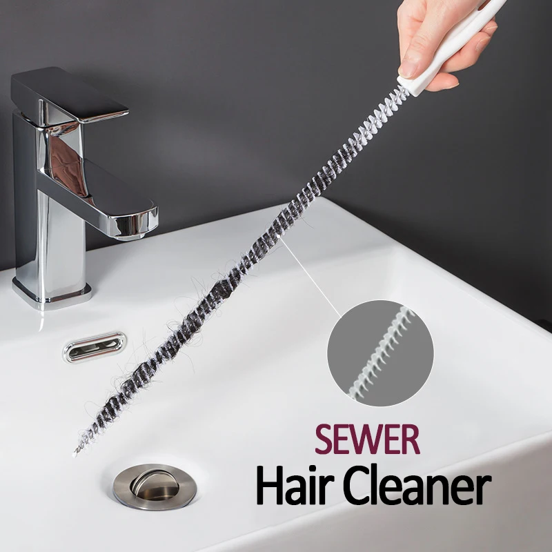 

1pcs Super Long Pipe Dredging Brush Bathroom Hair Sewer Sink Cleaning Brush Flexible Drain Cleaner Clog Plug Hole Remover Tool
