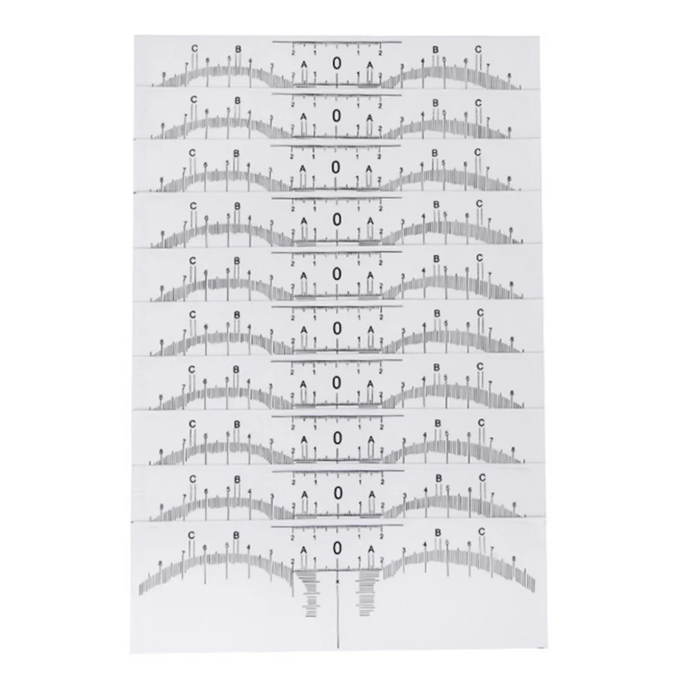 

10 шт. в одном наборе, профессиональная пластиковая линейка, одноразовая линейка, трафарет для бровей, полезная линейка для женщин