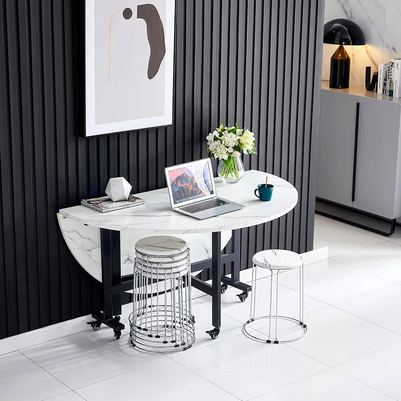 

Modern Round Dining Table Outdoor Wheel Folding Small Hallway Coffee Tables Computer Dressing Restaurant Esstische Furniture