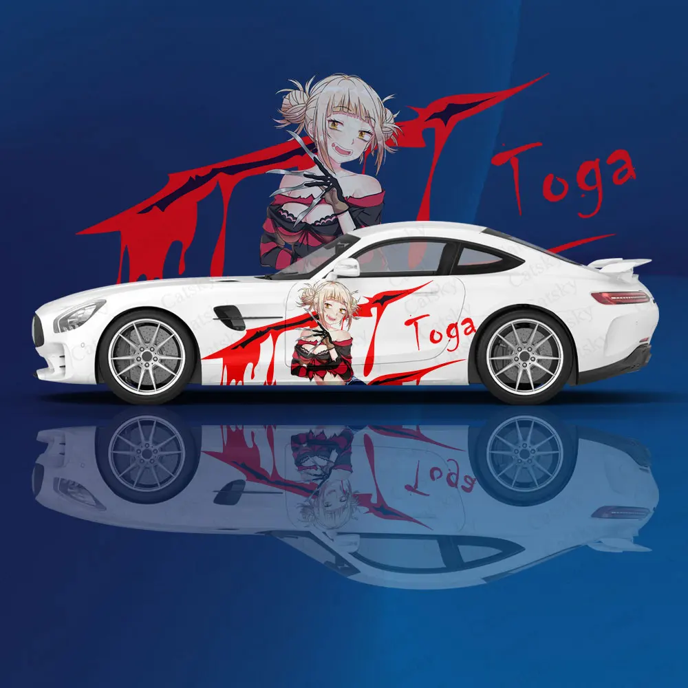 

Наклейка на автомобиль химико Тога из аниме, защитная пленка, виниловая боковая графическая пленка, аксессуары, наклейка на автомобиль с рисунком иташи, моя геройская академия