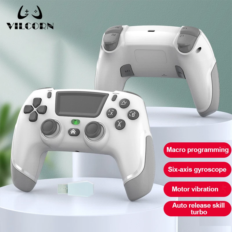 

VILCORN Elite Wireless Game Controller for PS4 Slim/Pro Dual Vibration Gamepad PC USB With Six Axis Gyroscope Joystick Gift