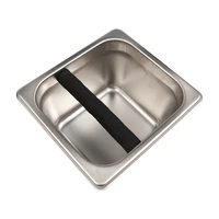 stainless steel espresso knock box container with rubber bar for coffee machine