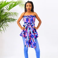 african clothes for women 2022 new ankara print off shoulder top fashion kente style clothes sexy casual party wear