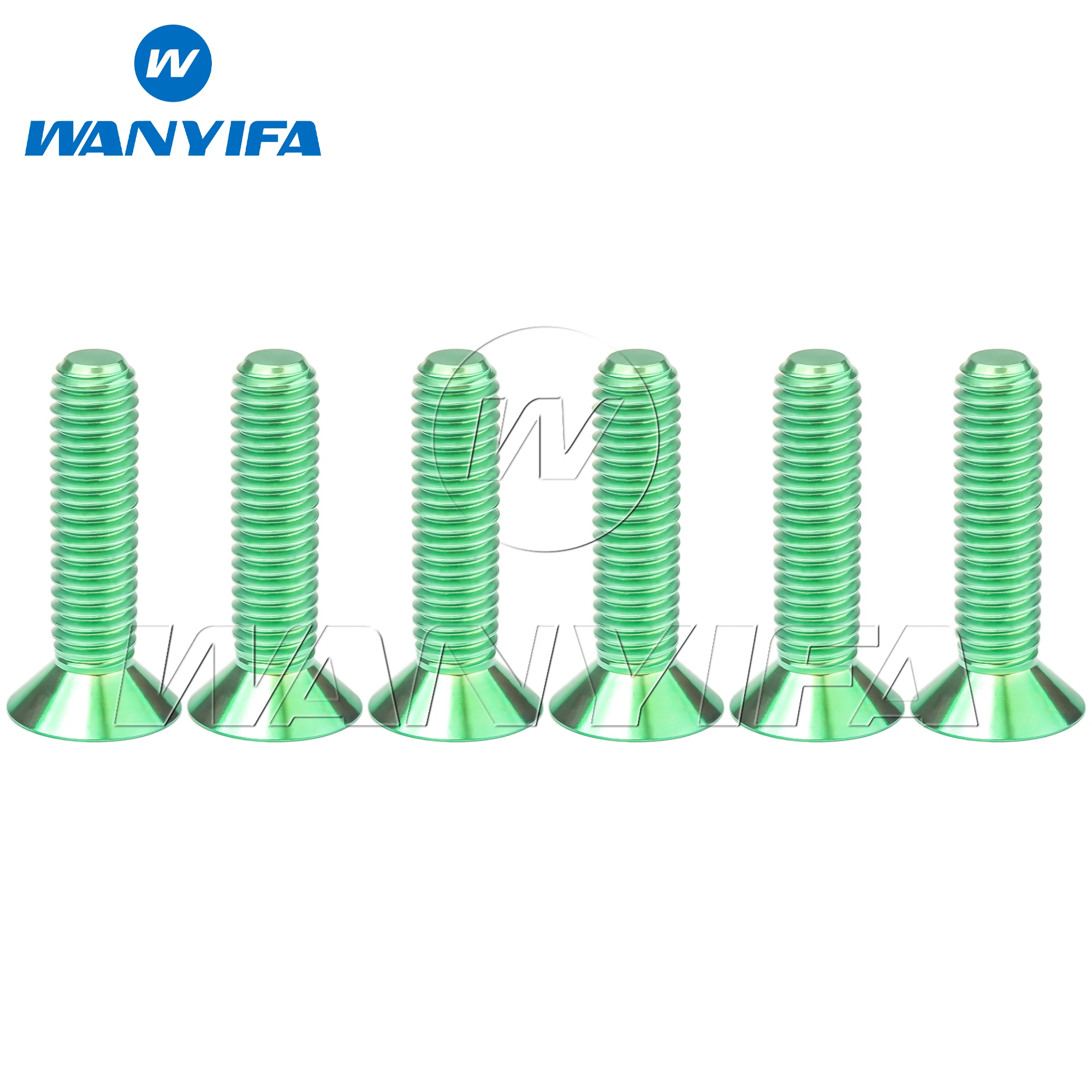 Фото WANYIFA 6 шт. титановых болтов M6/M8x10 12 15 20 25 30 35 40 45 50 55 60 65 70 мм с потайной головкой Torx и логотипом 