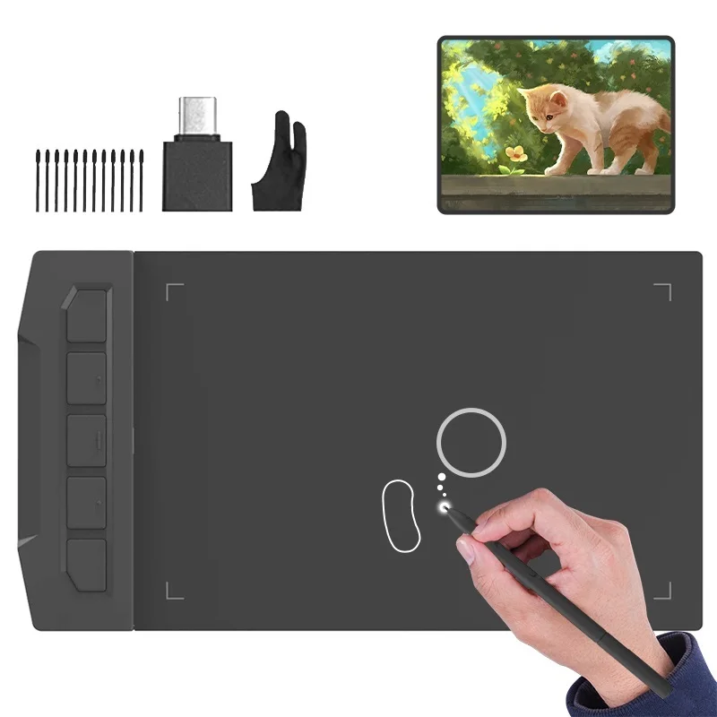 

2022 X1 6 inch Graphics Tablet For Drawing Writing Osu Game 8192 Level Battery-Free Pen Digital Tablet Windows Android Mac
