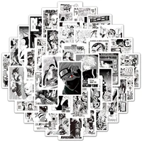 50100pcs creative black and white anime stickers for suitcase notebook skateboard fridge laptop waterproof diy stickers kid toy
