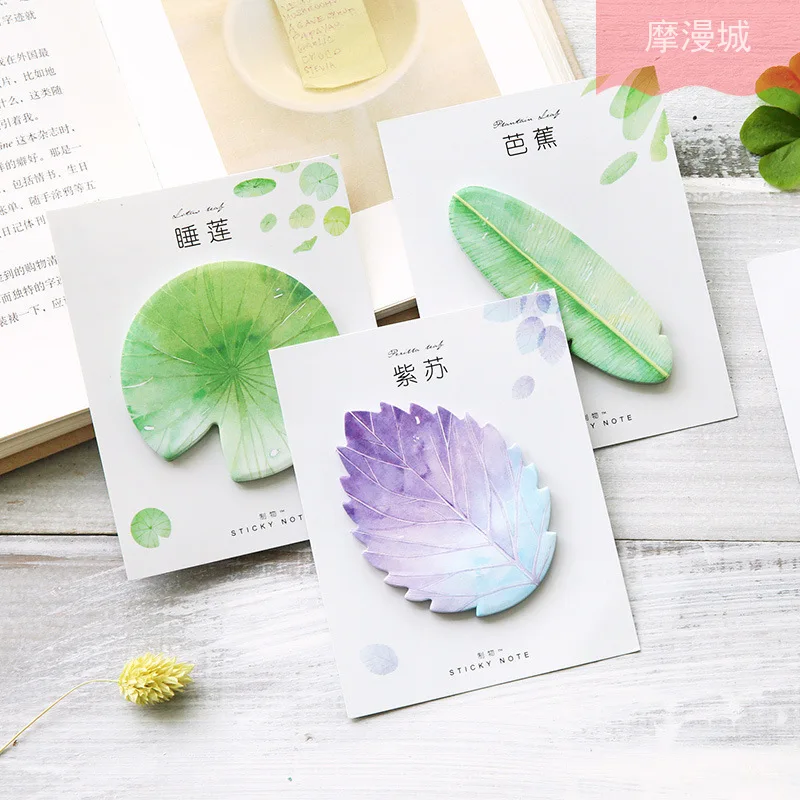

30 Sheets/pack Fallen Leaves Notes Self-stick Notes Schedule Self Adhesive Memo Pad Sticky Notes Bookmark Planner Stickers