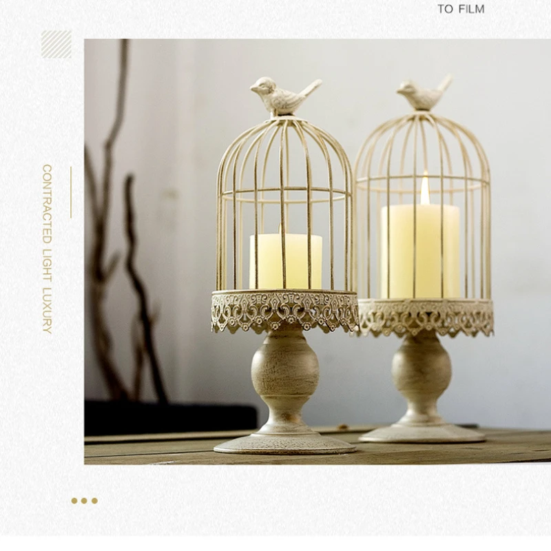 

Home Garden Decoration Nordic Bird Cage Candle Stick Home Bedroom Restaurant Desktop Decoration European Wedding Decoration