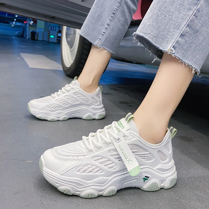 

Women Shoes Spring White New Breathable Sports Mesh Versatile Summer Walking Shoes Woman No-slip Ladies Sneakers Casual Loafers