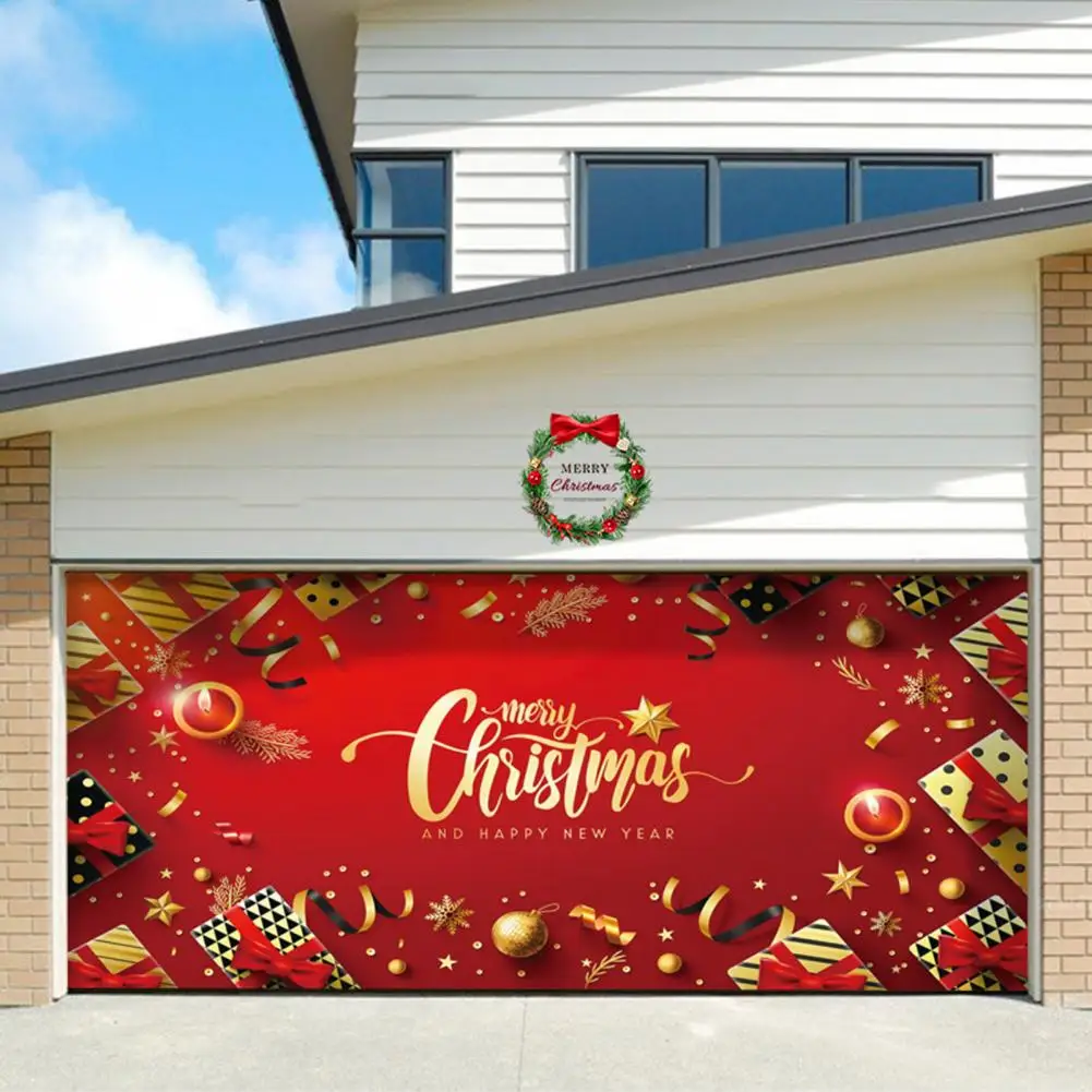 Рождественское украшение для гаражных ворот ткань праздничный рождественский