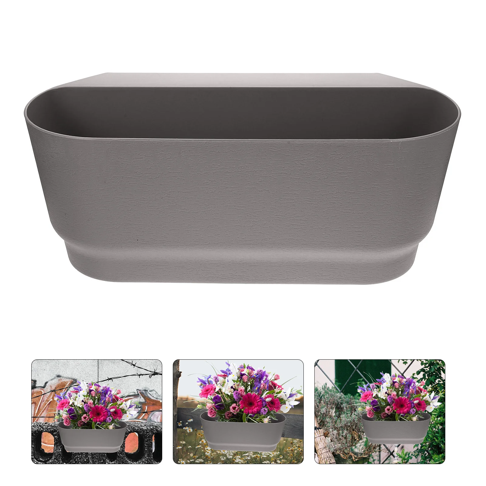 

Pots Indoor Fence Railing Flowers Container Hanging Plastic Garden Supplies