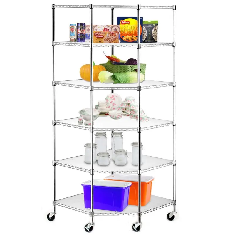 

Duty Wire Steel 6-Tier Corner Shelf Garage Storage Shelving Rack US