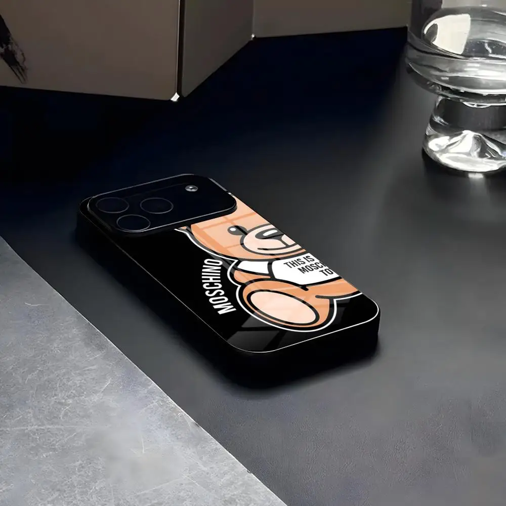 Фото Винтажный чехол для телефона с логотипом M-Moschinos Bears, стекло для IPhone17 Air 16 15 17 14 Pro Max 13 12 11 X XS XR Plus для Samsung S 25 24 2 №3