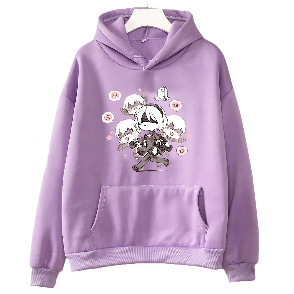 

Action Adventure Nie RAutomata Oversized Hoodie WOMEN Kawaii/Cute Unisex Manga Print Sweatshirt Cartoon Autumn/Winter Fleece Top