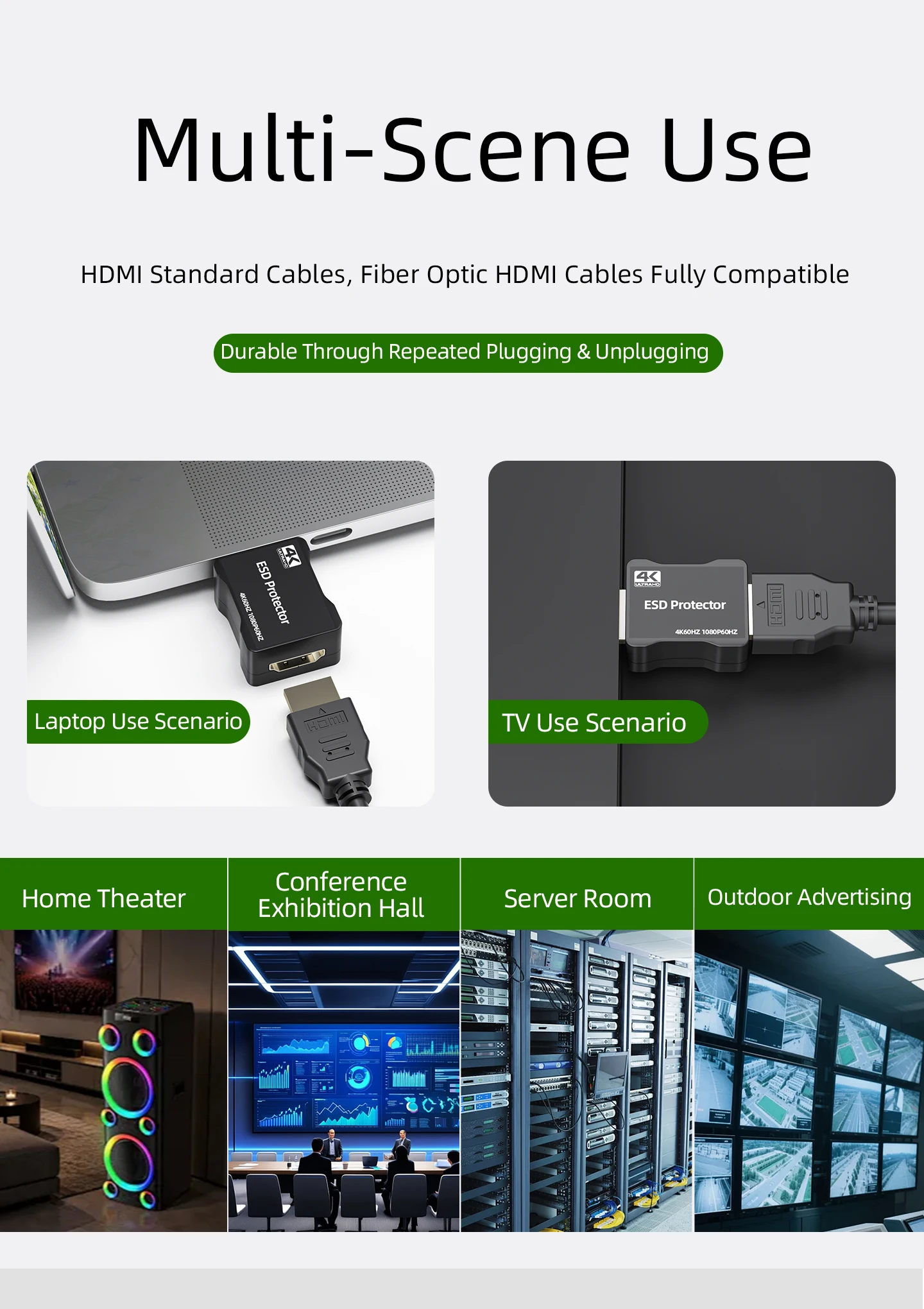 Защитный адаптер аудио-видео интерфейса 4K HDMI ESD 4K60Hz 18Gbps, соответствует стандарту IEC 61000-4-2 для PS5Xbox. (art.: 3920dc8ea3021) - 3920dc8ea3021