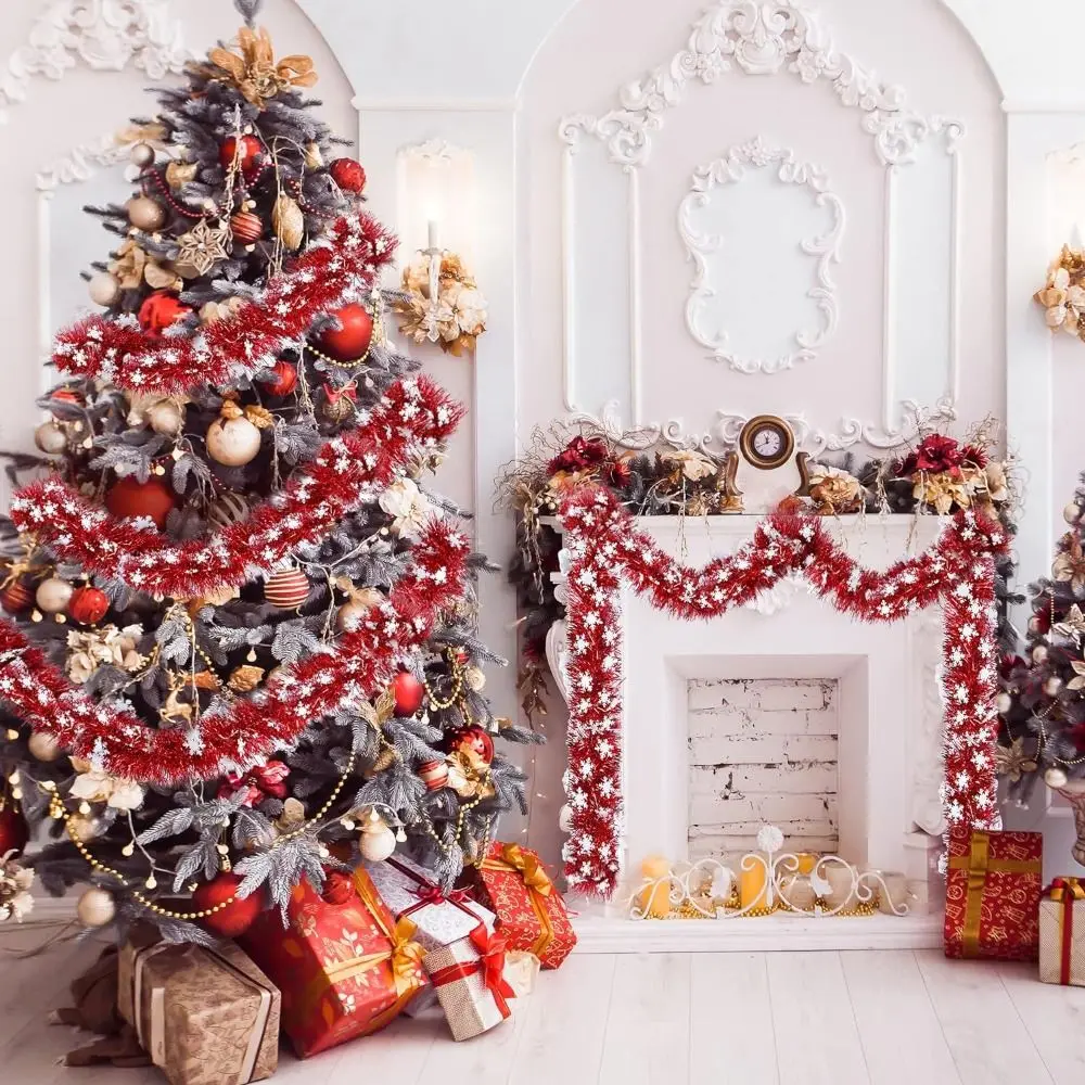 2шт Рождественская снежинка шерстяная полоска Макет сцены Рождественские ленты