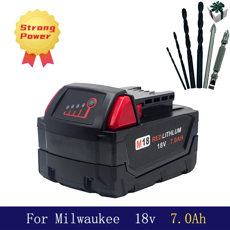 

18V 7000mAh Li-ion Tool Battery for Milwaukee Repalcement Battery+charger forM18 48-11-1815 48-11-1850 2646-20 Power tool