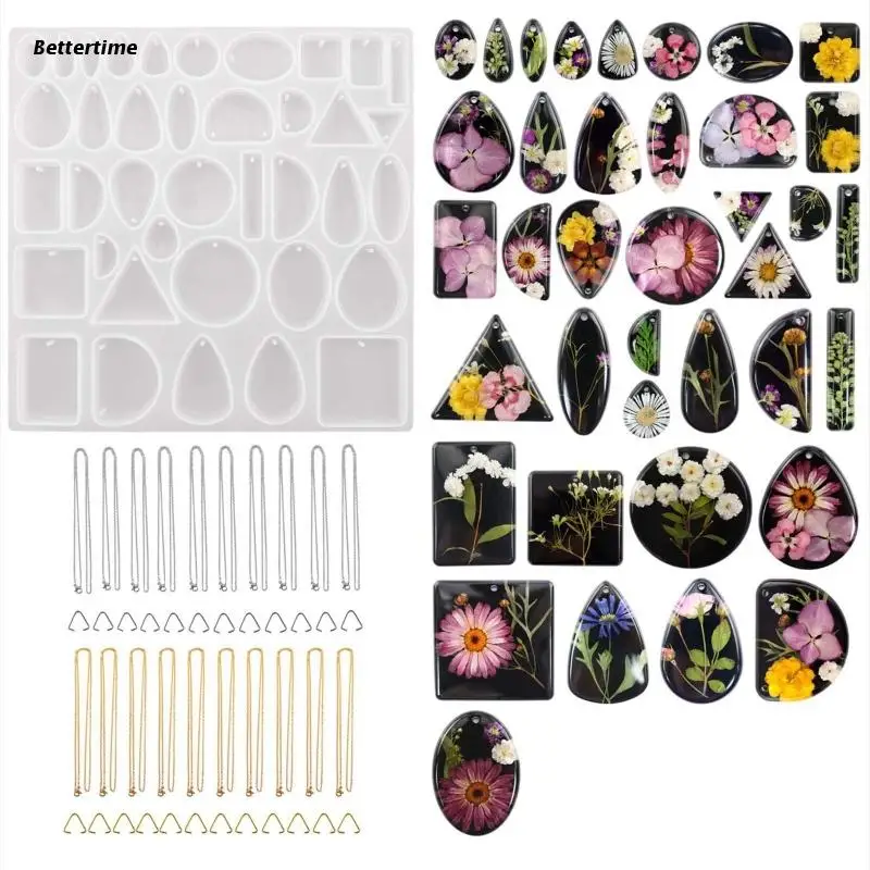 

B36D Various Shaped Gems Round Tear Drop Square Oval Heart Gem Epoxy Resin Mold