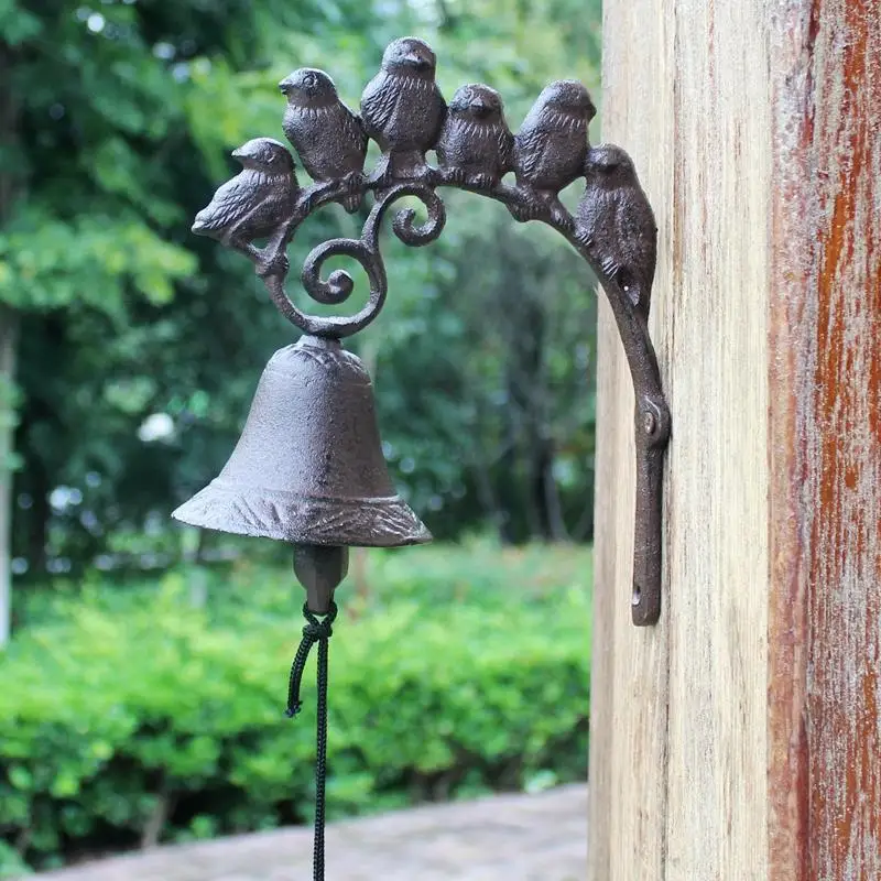 

Iron Welcome Decoration Garden Cast Vintage 1pc Family Wall Doorbell Hanging Dinner Doorbell Bell Hanging Metal Wall Craft