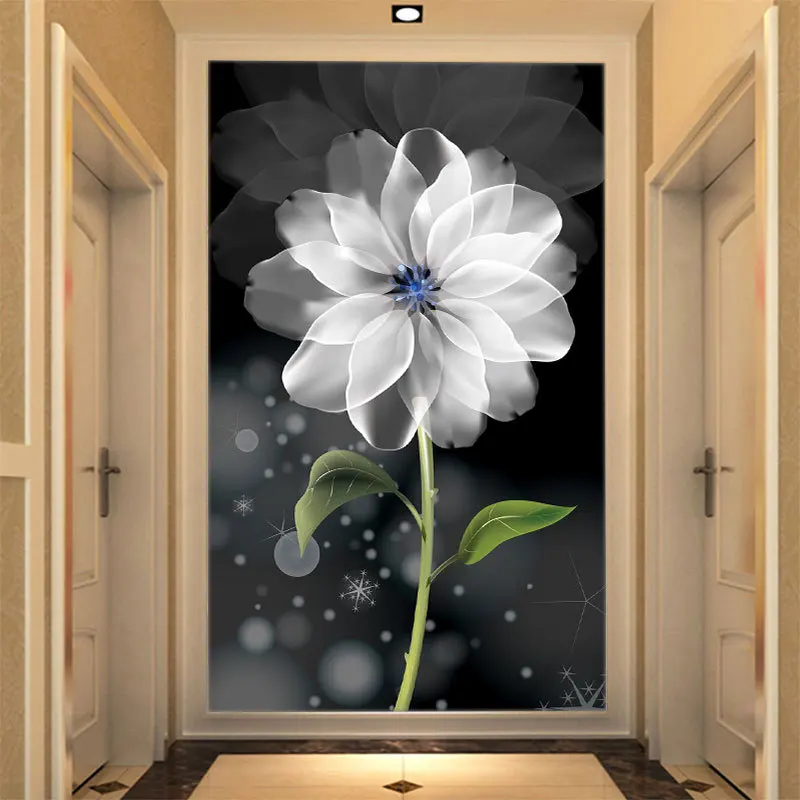 

5D Diamond Painting Dream White Flowers Full Drill Diamond Embroidery Porch White Magnolia Vertical Home Decorating Painting