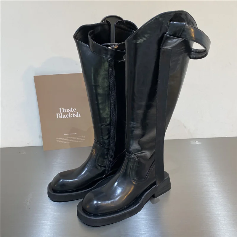 Long Boots Women's New Square Head Thin Boots In Autumn And Winter 2022  Thick Heel Cavalry Boots  Knee High Boots