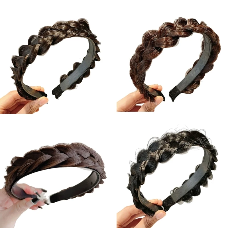 

Hair Braided Headband Hairpiece Invisible Fluffy Braid Hairband Braided Hair Hoop Fluffy Braids For Styling