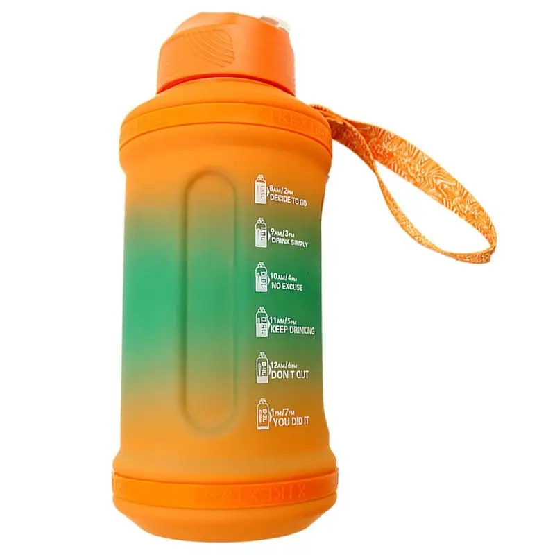 

Large Water Bottle Gradient Gym Workout Running Water Bottle 1350ml Water Bottle With Strap & Straw For Gym Camping Outdoor
