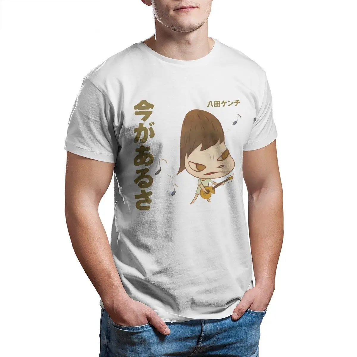 

The Best Yoshitomo Nara Guitar Men's T Shirts Kawaii Cartoon Novelty Tees Short Sleeve O Neck T-Shirt Cotton Printed Tops