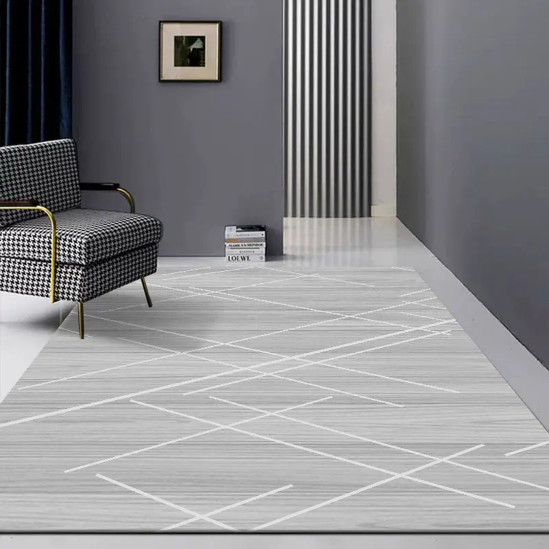 

Geometric Printing Carpet Nordic Bedroom Large Area Carpets Modern Minimalist Living Room Coffee Table Mat Non-slip Kitchen Rug