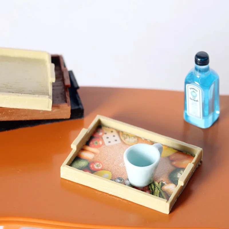 Деревянная обеденная тарелка для кукольного домика в масштабе 1:12 мини-тарелка 1