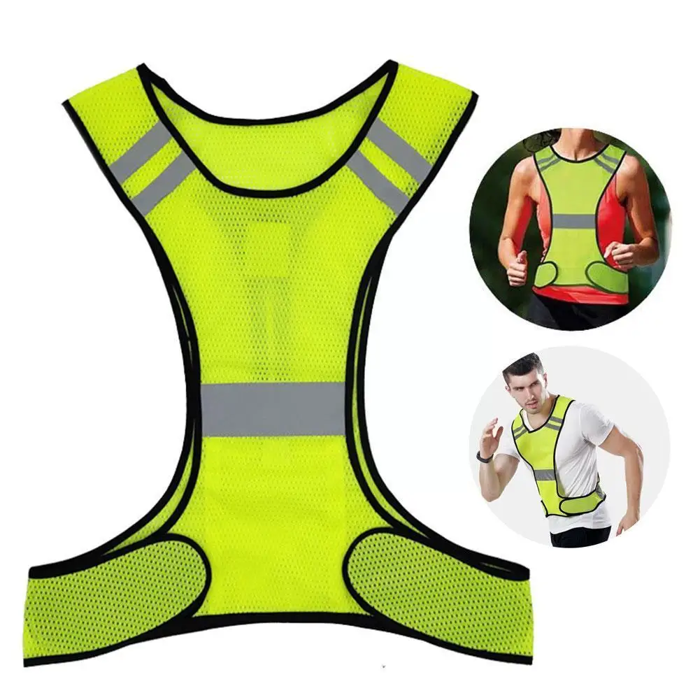 Hot Reflective Vest High Visibility Breathable Safety Vest Fluorescent Mesh Vest Suitable for Night Running Cycling Sports L8H7