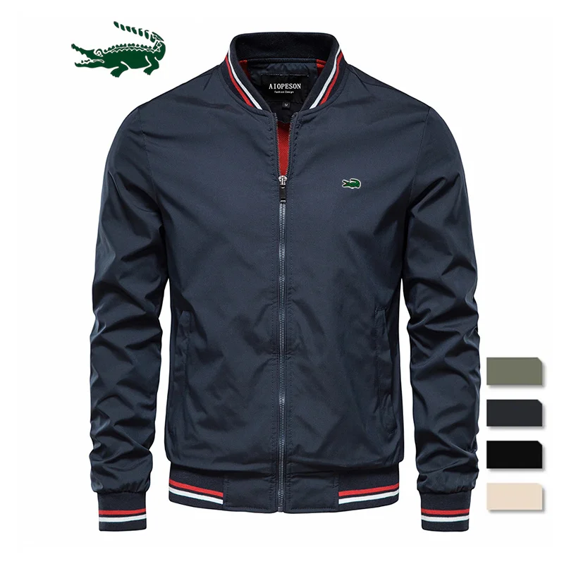 

Solid Color Bomber Jacket Men Casual Slim Fit Baseball Mens Jackets New Autumn Fashion High Quality Jackets for Men