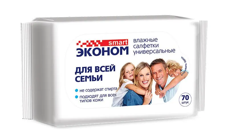 Эконом smart №70 влажные салфетки для всей семьи