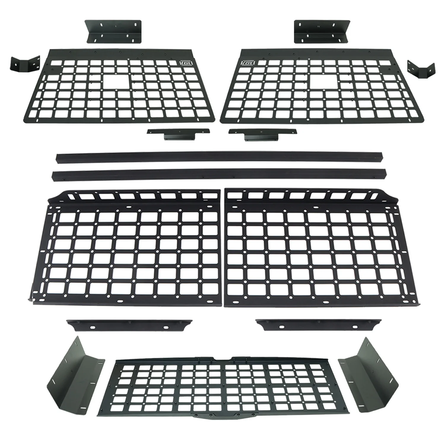 Фото CGZ для Jeep Wrangler JK 2dr 2007-2017, панель Molle, задняя полка багажника, панель крыши, стойки для ударов, органайзеры для грузов, 1 комплект №2