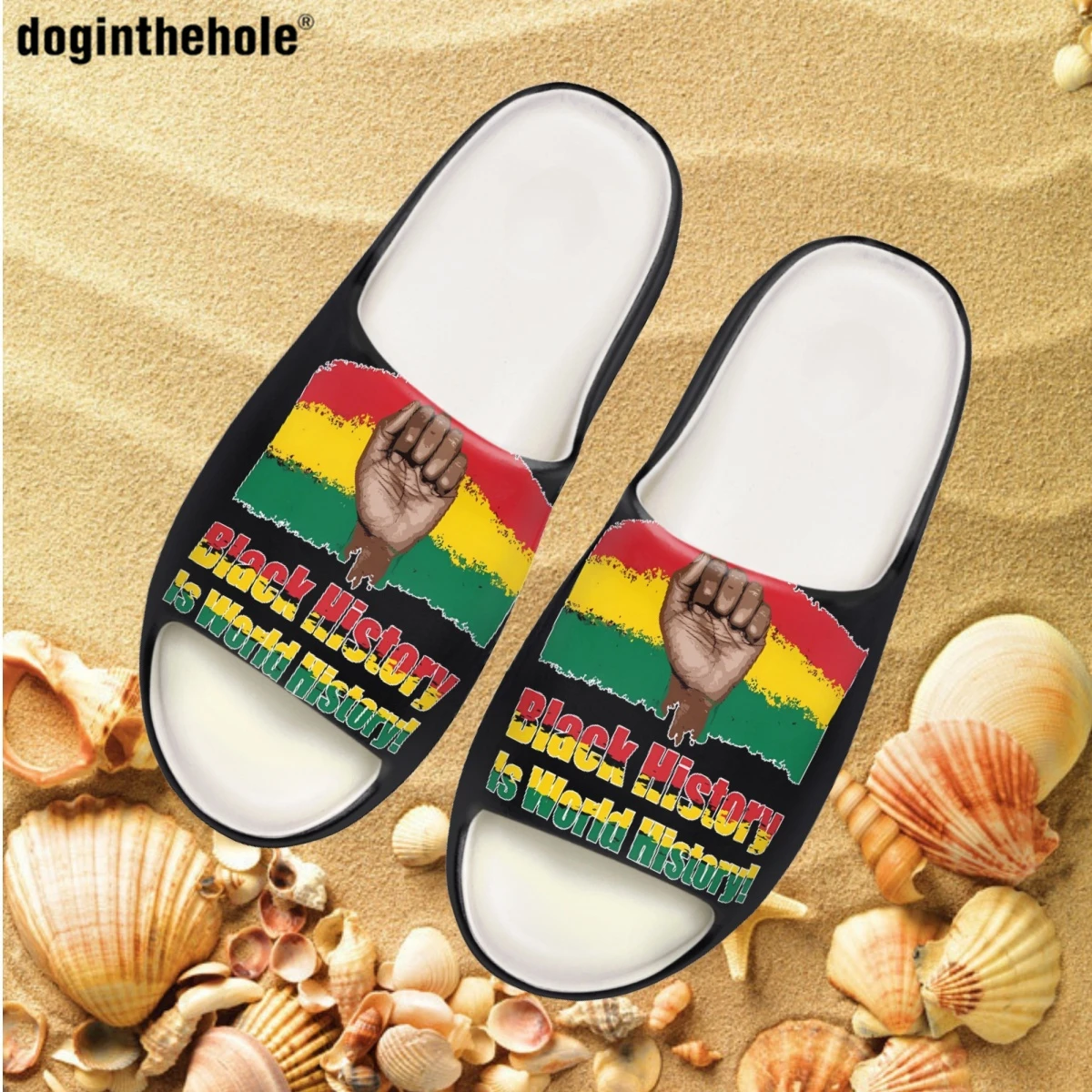 

Doginthehole june14freeish Black History женские летние тапочки домашние Нескользящие кокосовые Шлепанцы мужские уличные пляжные сандалии