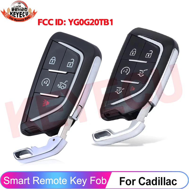 Фото Умный автомобильный ключ-пульт KEYECU для Cadillac CT4 CT5 Escalade 2020-2024, 433 МГц, FCC ID: YG0G20TB1, 6 кнопок, чип ID49 №1