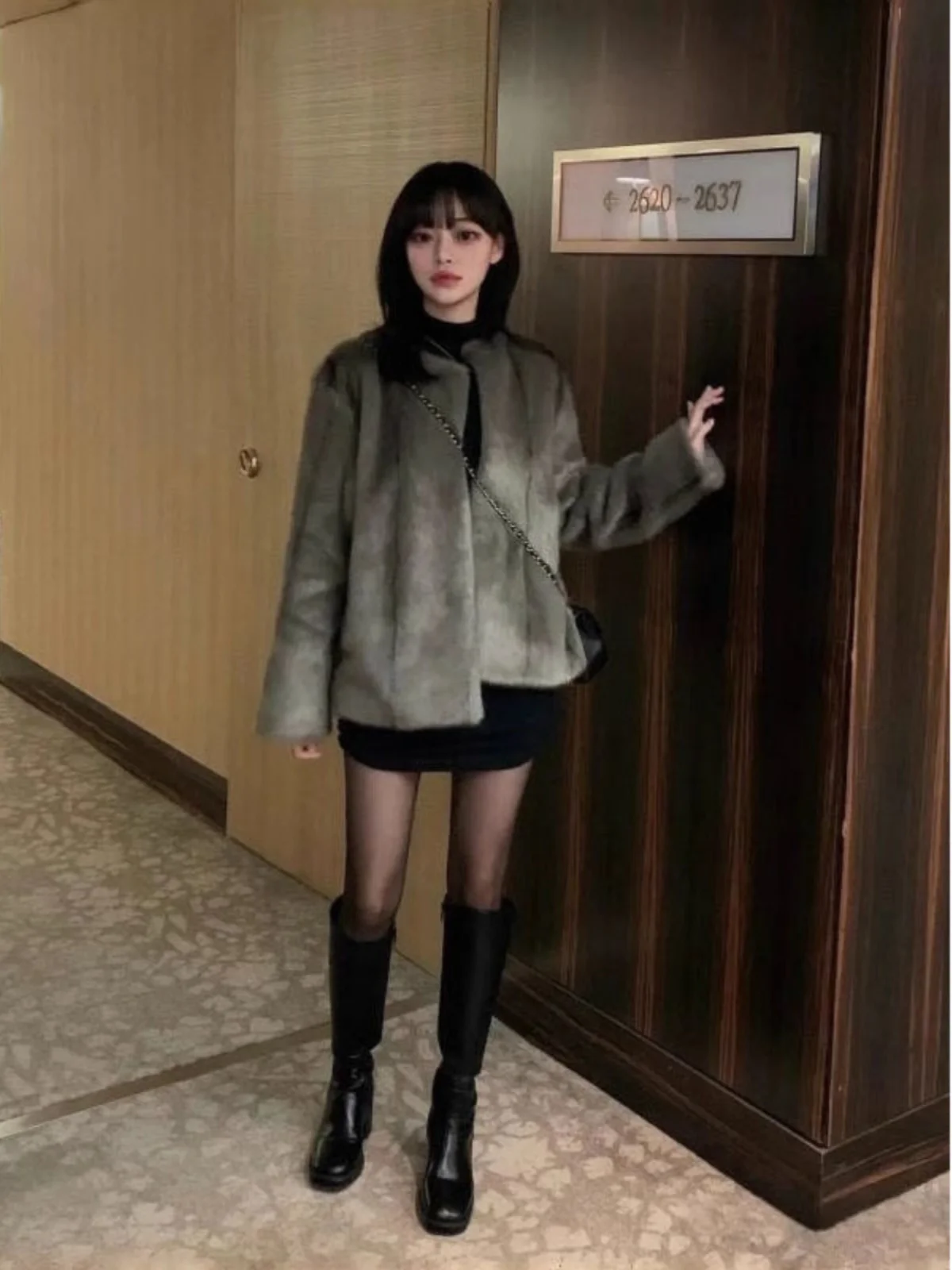 AMT Small Wear Western Sle Короткая осень и зима с пальто Внутренняя одежда Трикотажное