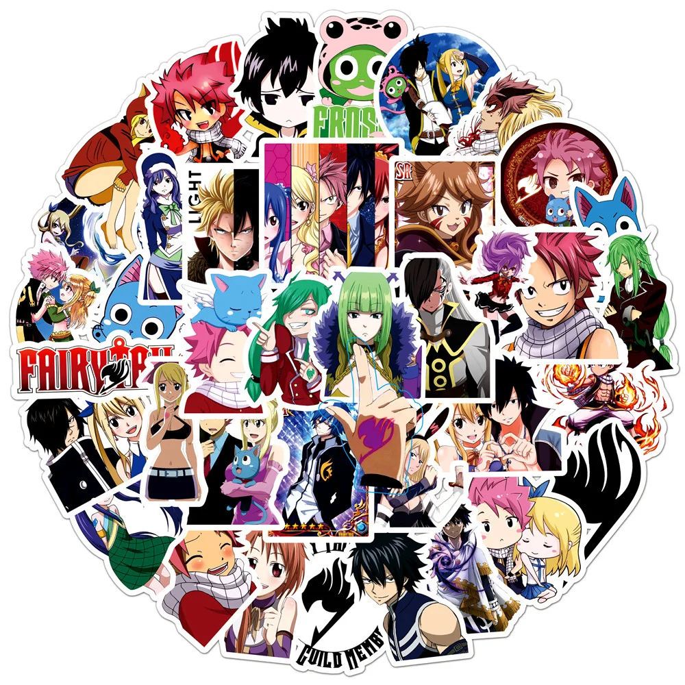 

10/30/50PCS Animation Fairy Tail Personalized Graffiti Sticker Trunk Refrigerator Mobile Phone Body Waterproof Guitar Wholesale