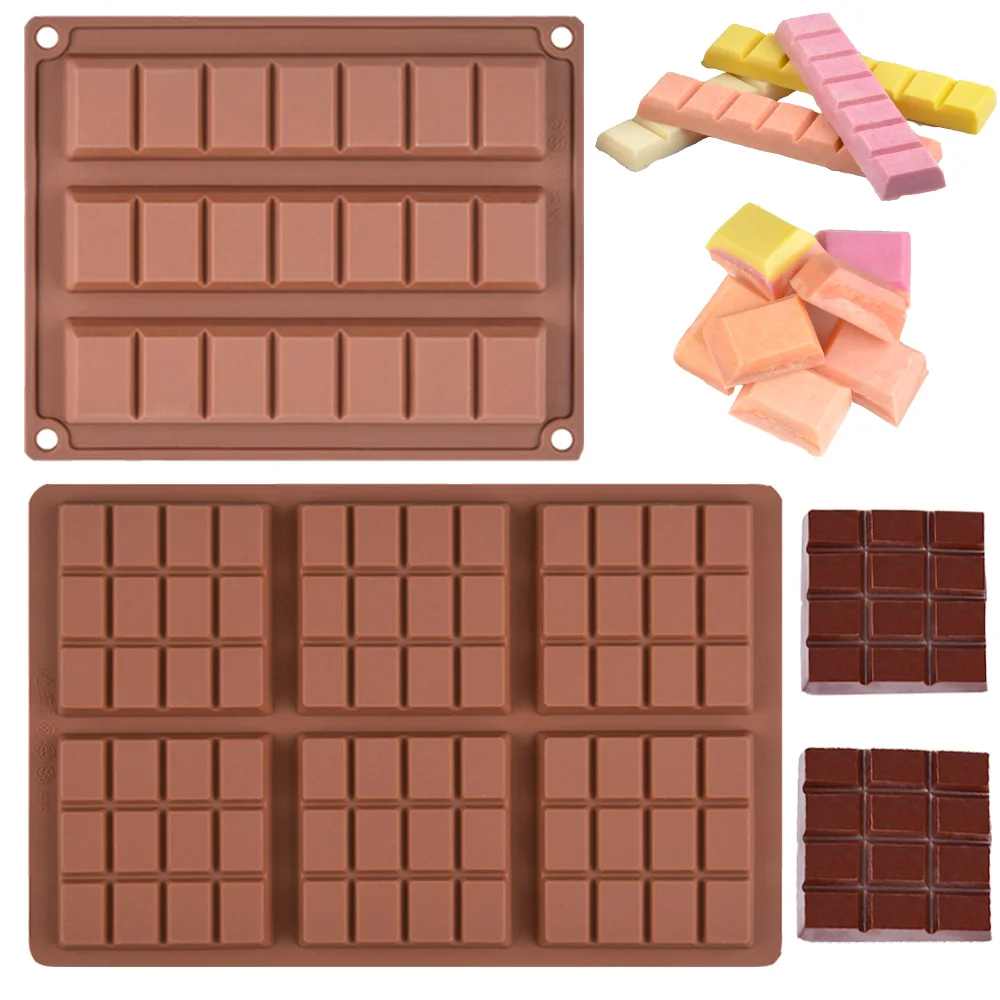 

SILIKOLOVE 2pcs/set Break Apart Chocolate Bar Mold Silicone Chocolate Mold