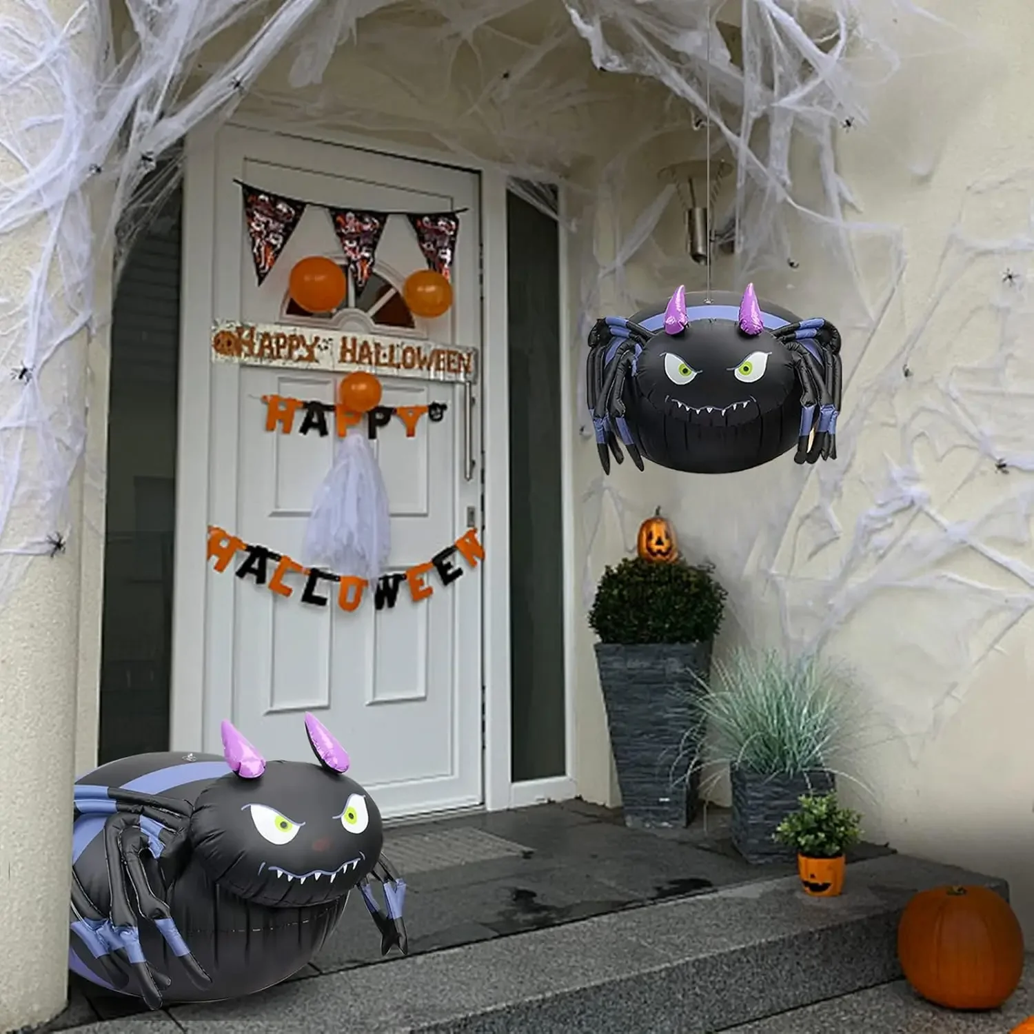 Надувной паук украшения для Хэллоуина выдувные подвесные улицы