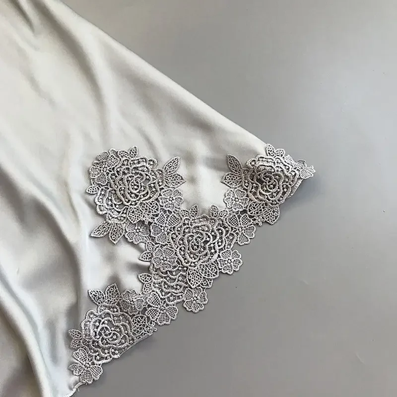 Пикантная Пижама женская шелковая ночная рубашка на бретелях для весны и лета