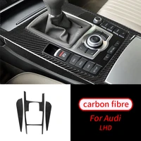 for audi a6 c6 4f 2005 2011 real carbon fiber central control gear shift side panel decoration auto interior accessories