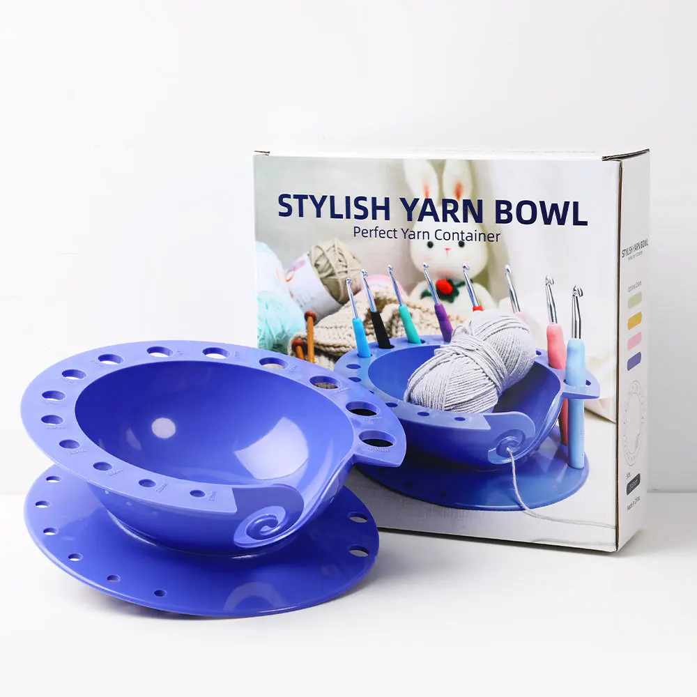 

Plastic Yarn Bowl for Crocheting with Holes Preventing Slipping and Tangles Handmade Craft Knitting Crochet Needles Storage Bowl