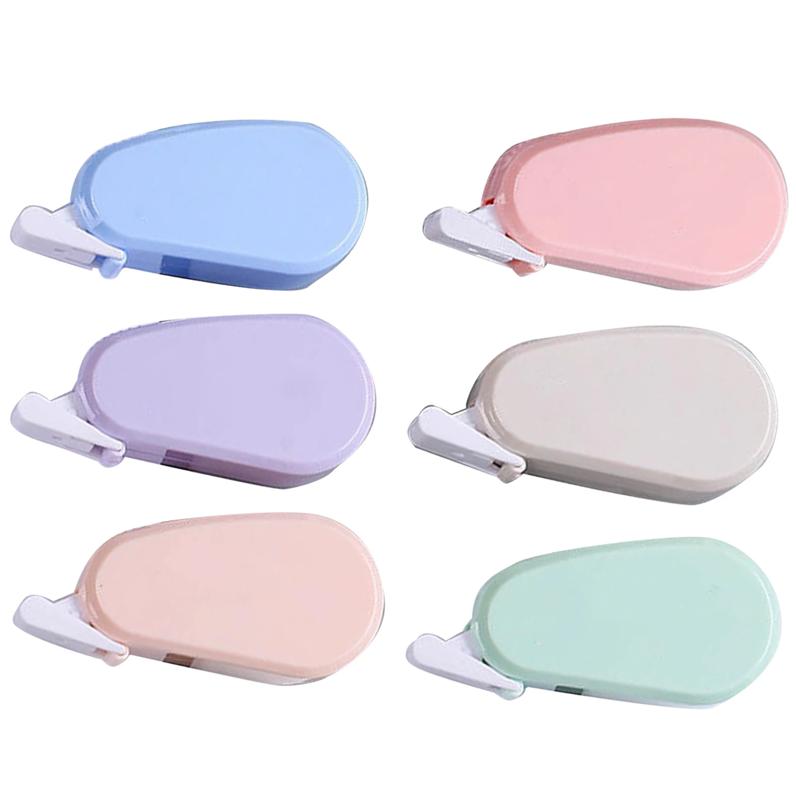 

6pcs Writing For Students Portable Plastic Practical Cute Office School Roller Correction Tape Set Anti Slip Altered Tools Mini