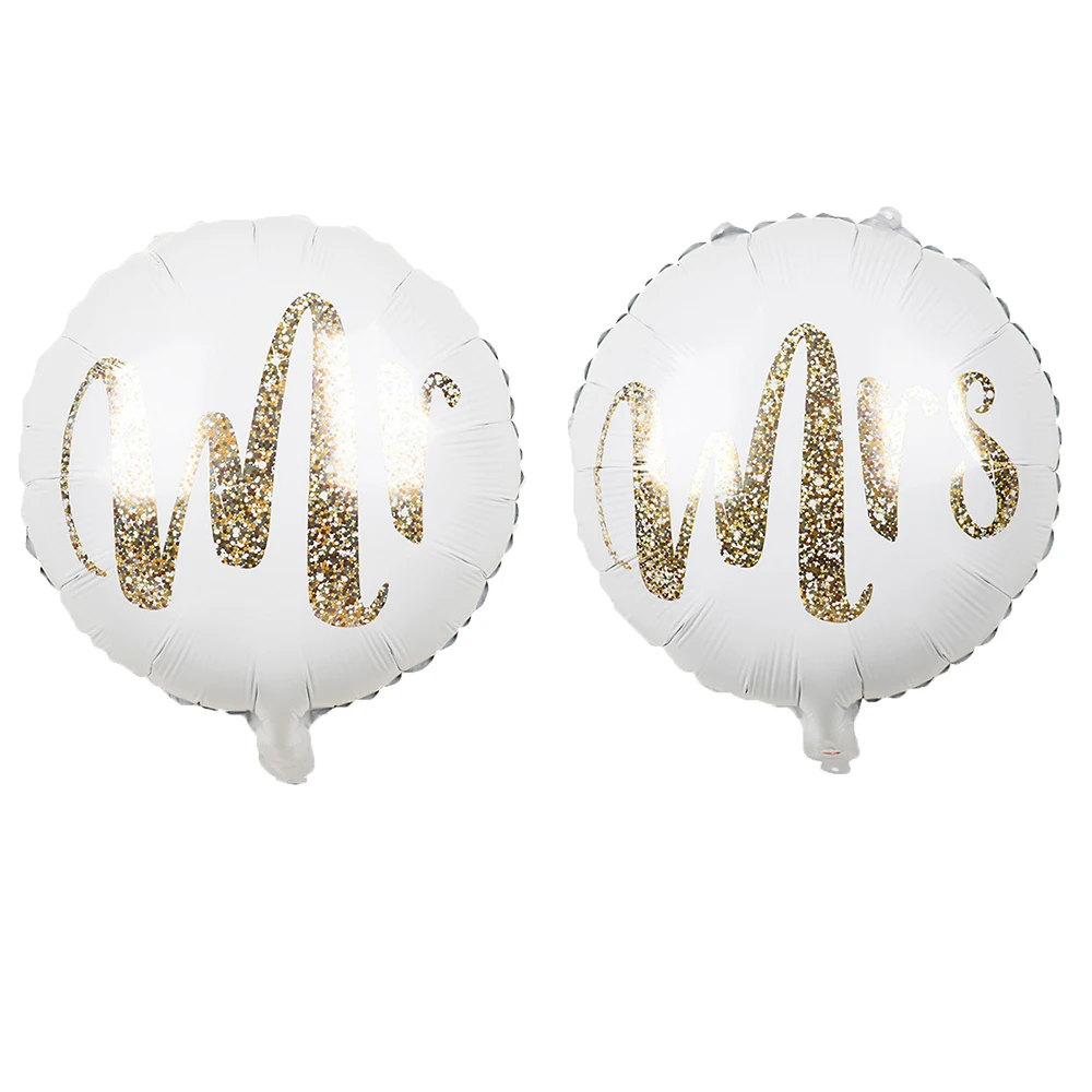 

Золотые круглые шары "Мистер и Миссис" Popdropparty