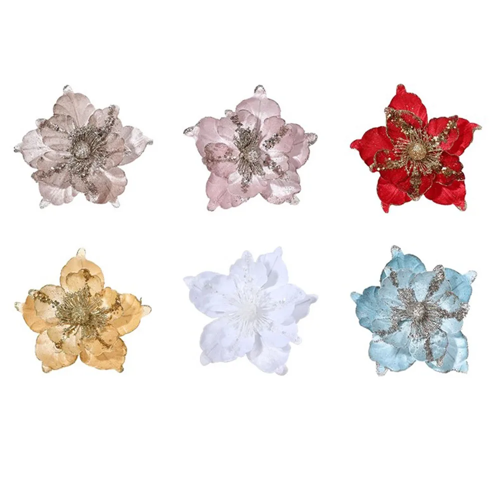 Рождественские блестящие цветы Искусственные рождественские Универсальное