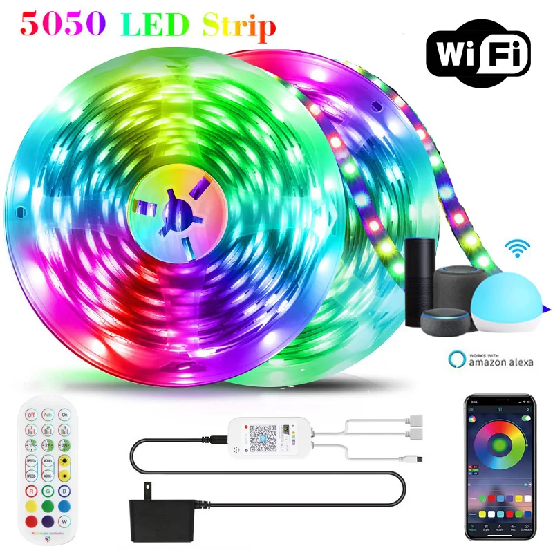 DC LED Strip Light 24V Infrared Bluetooth Control RGB 5050 Music Sync USB Flexible Lamp For Room Decor TV Backlight Luces Led